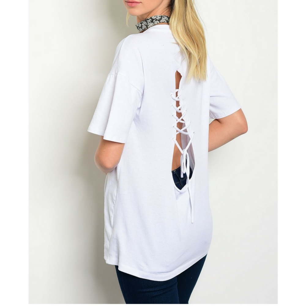 White "Rock N Roll" Print Top {Gal Boss} - Picture 3 of 3